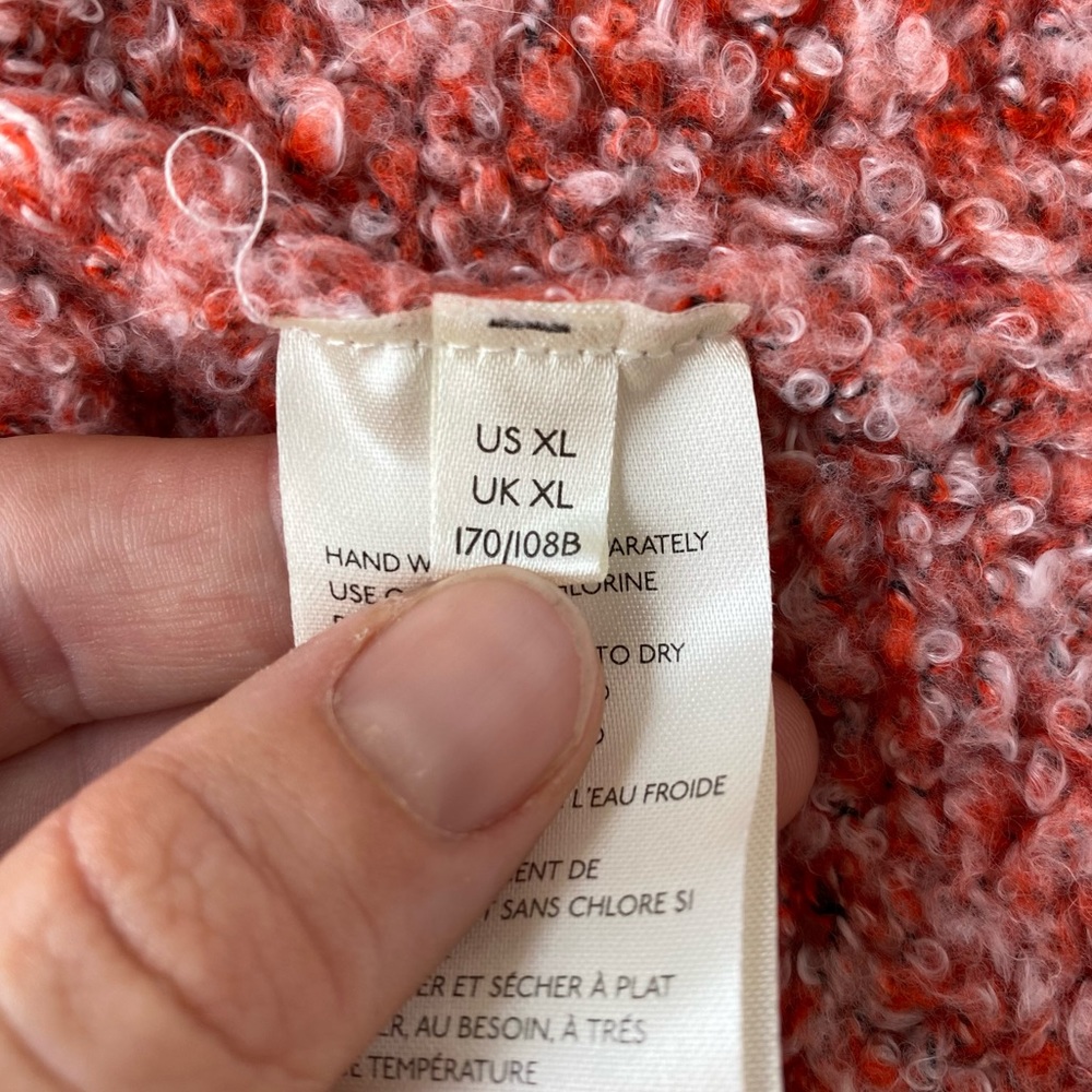 FREE PEOPLE • Cowl Neck BFF Knit Sweater in Scarlet Flame Size XL - Picture 11 of 15